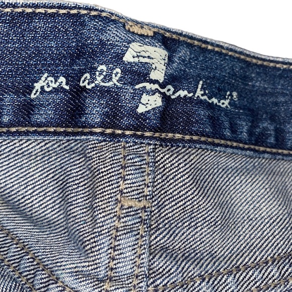 7 For All Mankind Dojo Jeans size 27 Dark Blue Denim Grommet Pockets - Picture 14 of 16